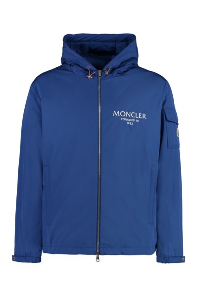 Shop Moncler Granero Hooded Windbreaker In Blue