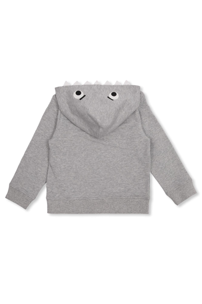 Shop Stella Mccartney Kids Hoodie With Shark Motif In Grey