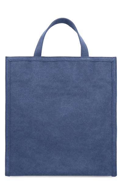Apc A.p.c. Recovery Logo Printed Shopping Bag In Denim