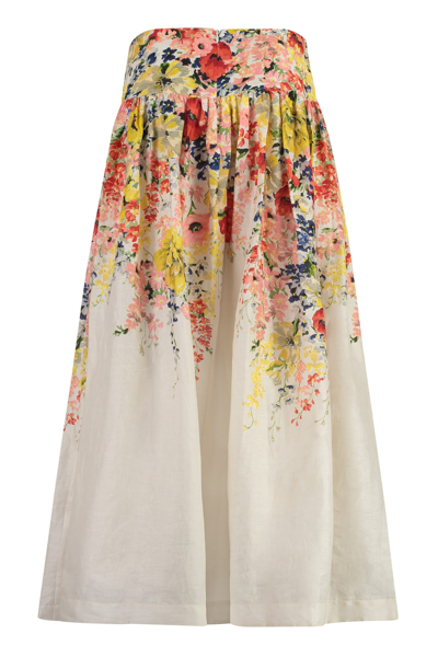 Shop Zimmermann Alight Linen Skirt In Multicolor