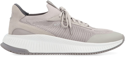 Hugo Boss Boss Sock Fabric Low-top Sneakers In Grey