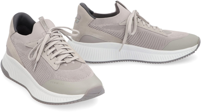 Hugo Boss Boss Sock Fabric Low-top Sneakers In Grey