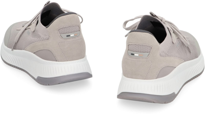 Shop Hugo Boss Sock Fabric Low-top Sneakers In Grey