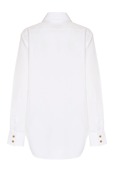 Shop Vivienne Westwood Heart Cotton Shirt In White