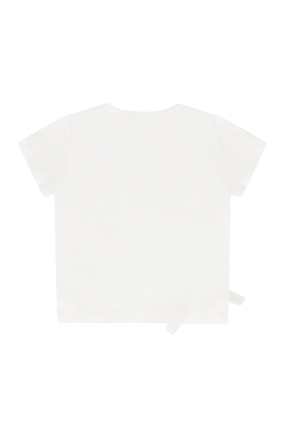 Shop Young Versace Cotton Crew-neck T-shirt In White