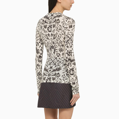 Shop Off-white Long-sleeved Top With Tattoo Print In White Black