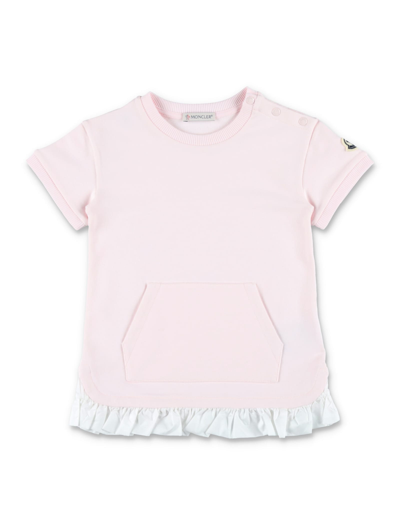 Shop Moncler T-shirt Dress In Rose