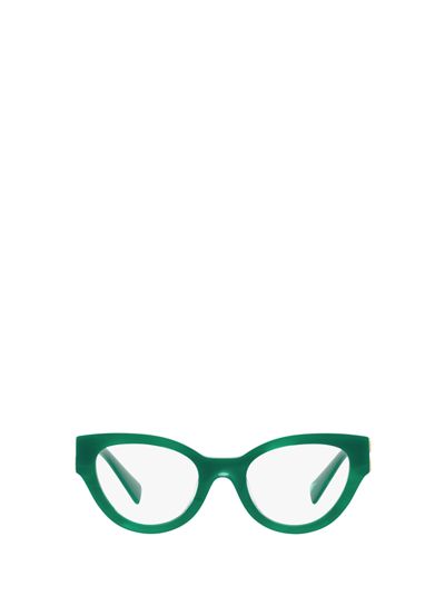 Shop Miu Miu Mu 01vv Green Glasses