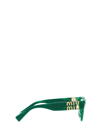 Shop Miu Miu Mu 01vv Green Glasses
