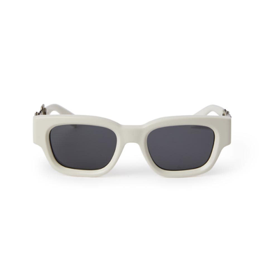 Shop Palm Angels Sunglasses In Bianco/grigio