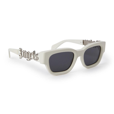 Shop Palm Angels Sunglasses In Bianco/grigio