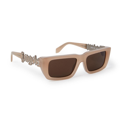 Shop Palm Angels Sunglasses In Nude/marrone