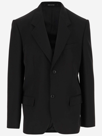 Shop Balenciaga Single-breasted Wool Jacket In Black