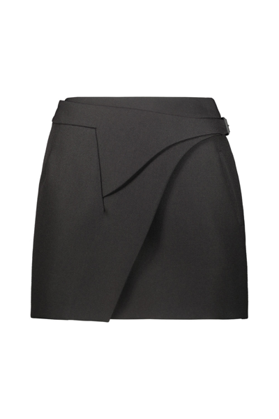 Shop Wardrobe.nyc Wrap Skirt Mini In Blk Black