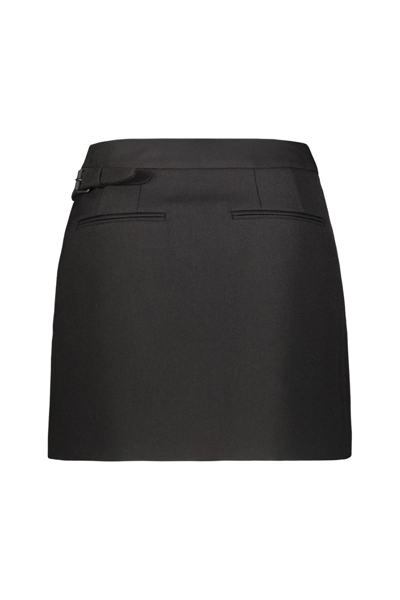 Shop Wardrobe.nyc Wrap Skirt Mini In Blk Black