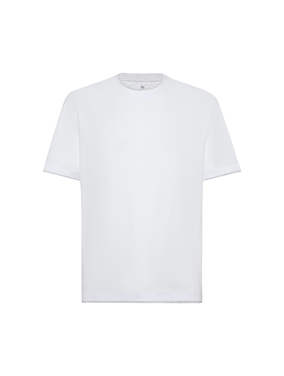 Shop Brunello Cucinelli T-shirt In White Pearl