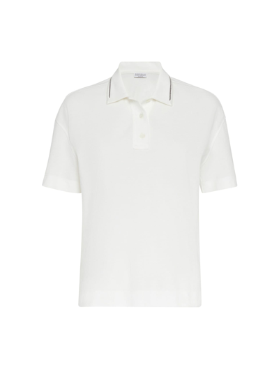 Shop Brunello Cucinelli Polo T-shirt In Off White