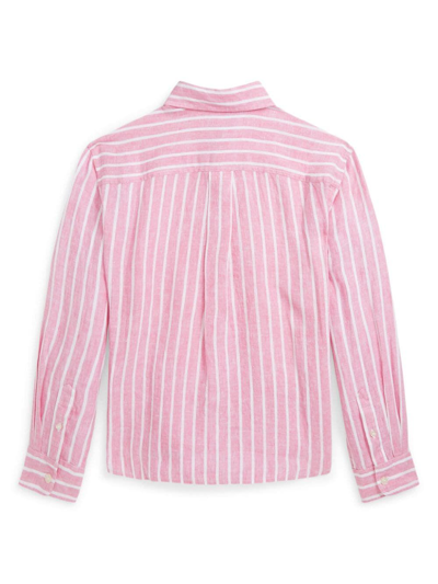Shop Polo Ralph Lauren Lismoreshirt Shirts Button Front Shirt In Pink White