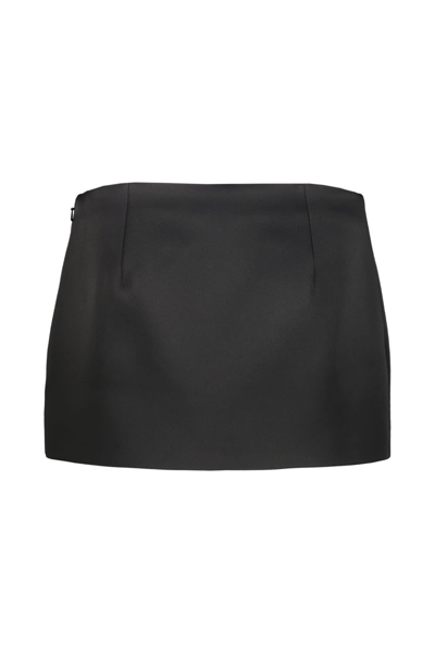 Khaite Jett Wool And Silk Miniskirt In Black