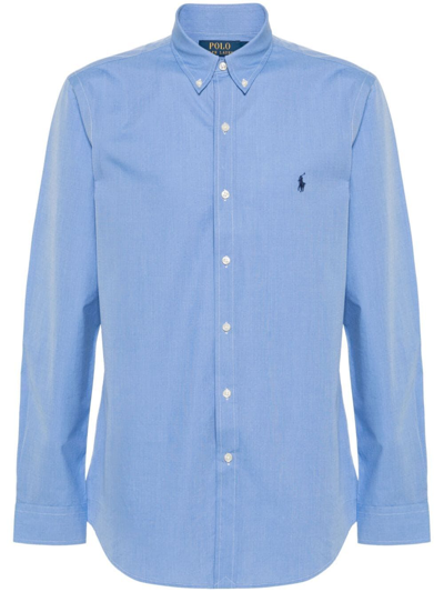 Shop Polo Ralph Lauren Slim Fit Striped Shirt In Blue End On End