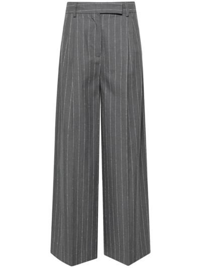 Shop Semicouture Kerrie Trouser In Srtiped Anthracite