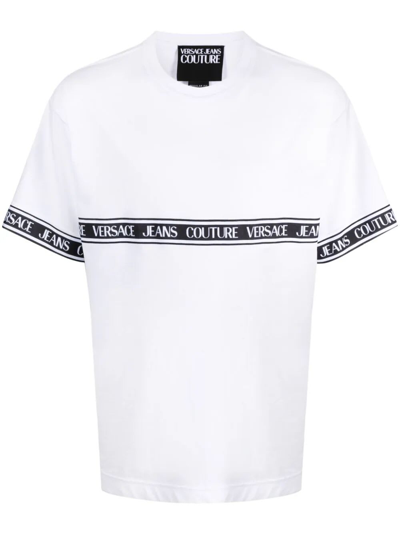 Shop Versace Jeans Couture Tape T-shirt In White