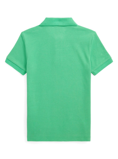 Shop Polo Ralph Lauren Green Polo Shirt With Logo In Cotton Boy