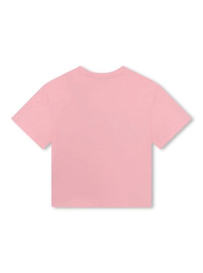Shop Marc Jacobs Pink T-shirt With Bag Print At The Front In Cotton Girl