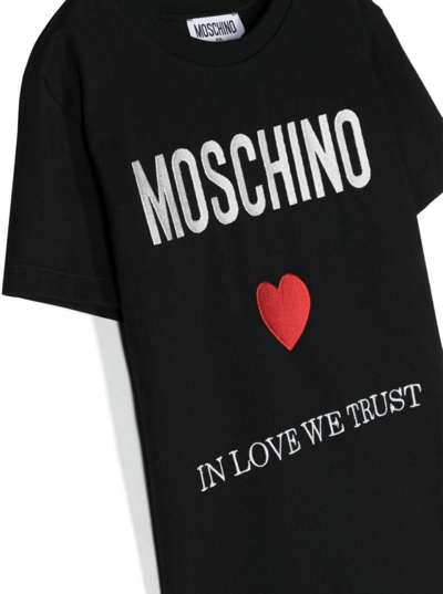 Shop Moschino Black T-shirt With Logo In Cotton Boy