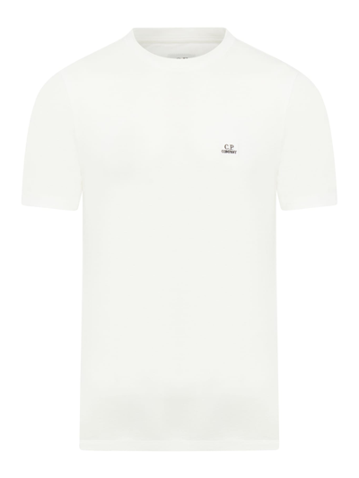 Shop C.p. Company 30/1 Jersey Logo T-shirt In Gauze White