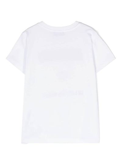 Shop Moschino White T-shirt With Logo In Cotton Boy