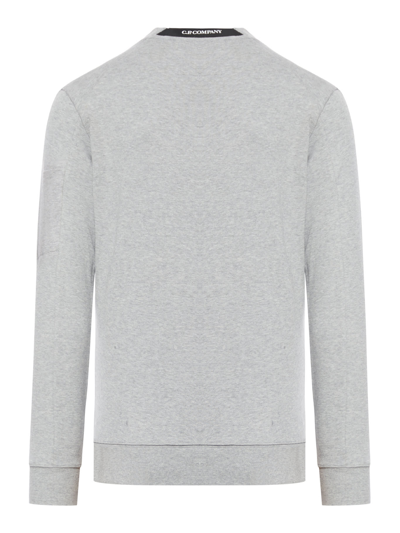 Shop C.p. Company Diagonal Raised Fleece Sweatshirt In Grey Melange