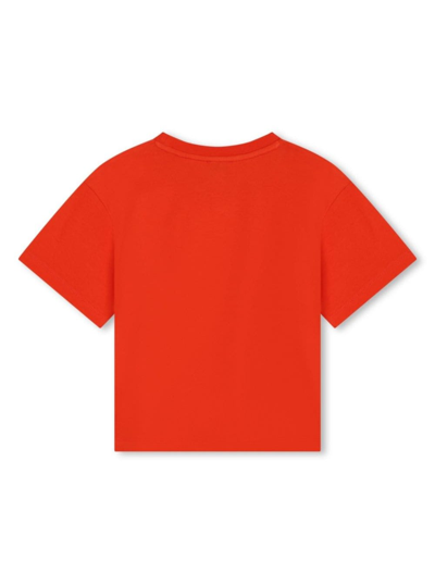 Shop Kenzo Red T-shirt With Logo In Cotton Girl