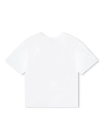 Shop Marc Jacobs White Crewneck T-shirt With Logo Lettering Print At The Front In Cotton Girl