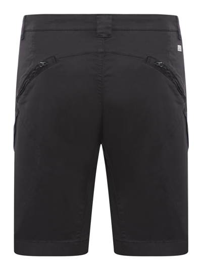 Shop C.p. Company Stretch Sateen Utility Shorts In Black