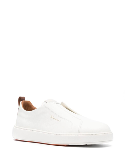 Shop Santoni Victor Sneakers In White