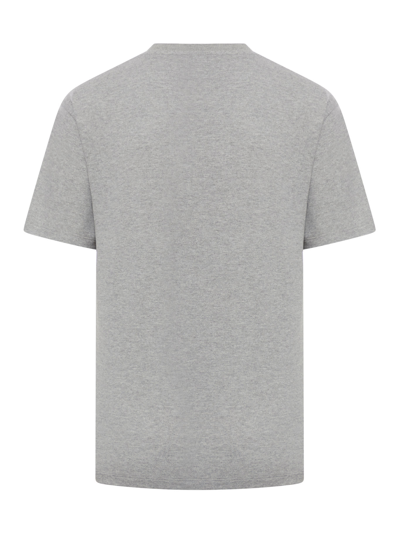 Shop Saint Laurent T-shirt Col Rond Pique Coton Polyester In Gris Chine Jaune