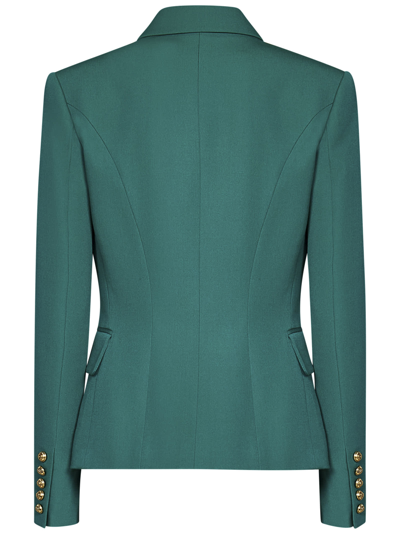 Shop Balmain Blazer In Green