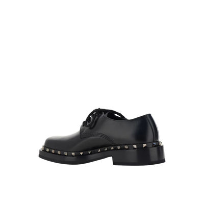 Shop Valentino Garavani Rockstud Derby Shoes In Black