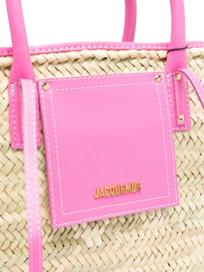 Shop Jacquemus Le Panier Soli In Neon Pink