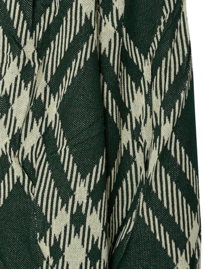 Burberry Check Cotton Blend Crinkled Sweater In Ivy Ip Check