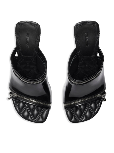 Shop Burberry Lf Peep Sandal 85 Womens Sandals In Black