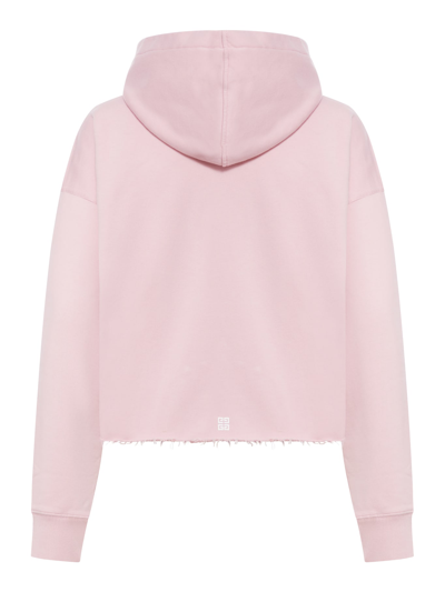Shop Givenchy Cropped Hoodie In Flamingo