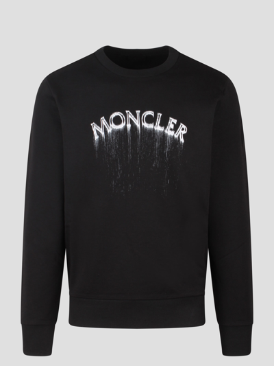 Shop Moncler Logo Sweatshirt In Black