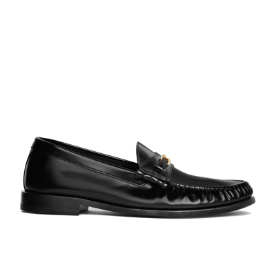Celine Loafers With Gold-tone Hardware And Leather Upper In Black