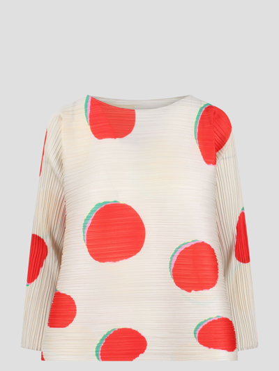 Shop Issey Miyake Bean Dots Top In Nude & Neutrals