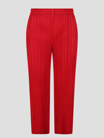 Shop Issey Miyake Thicker Bottoms 1 Trousers In Red