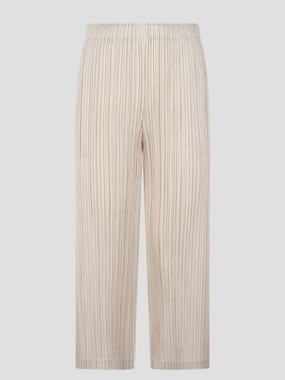 Shop Issey Miyake Thicker Bottoms 1 Trousers In Nude & Neutrals