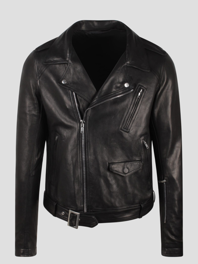 Rick Owens Lukes Stooges Leather Jacket In Black