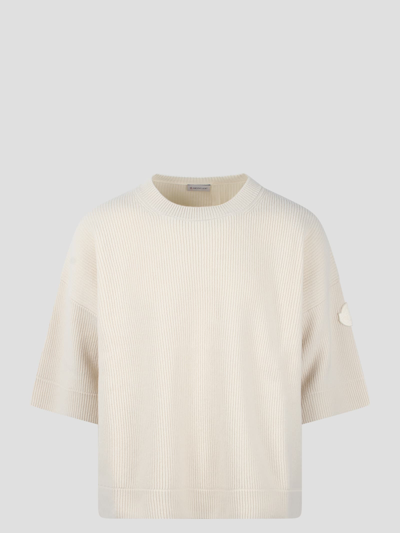 Shop Moncler Genius Crewneck Ss Sweater In White